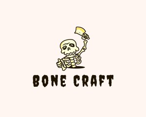 Skeleton - Skeleton Cleaver Knife logo design