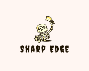 Skeleton Cleaver Knife logo design