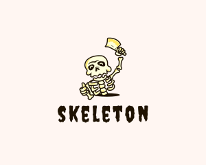 Skeleton Cleaver Knife logo design
