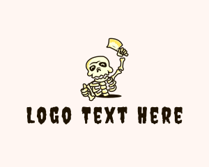 Character - Skeleton Cleaver Knife logo design