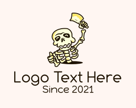 Skull - Skeleton Cleaver Knife logo design