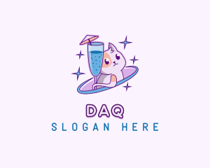 Mascot - Cute Cat Drink logo design