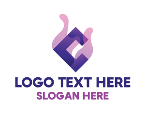Alphabet - Violet Letter C Splash logo design