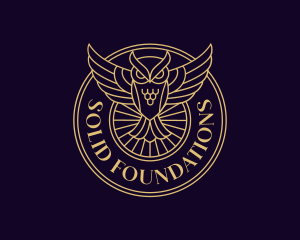 Flying - Luxury Owl Monoline logo design