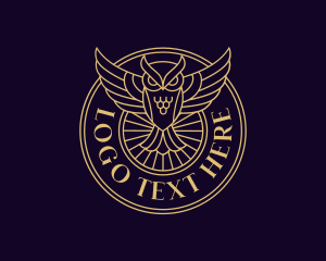 Nocturnal - Luxury Owl Monoline logo design