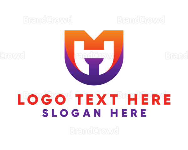 Modern Geometric Gradient Letter M Logo