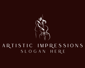 Musician Cello Instrument logo design