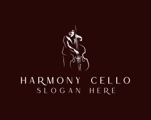 Cello - Musician Cello Instrument logo design