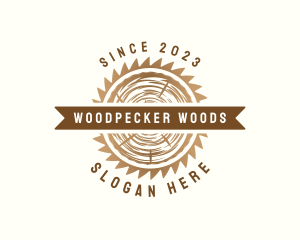 Wood Carpentry Saw logo design