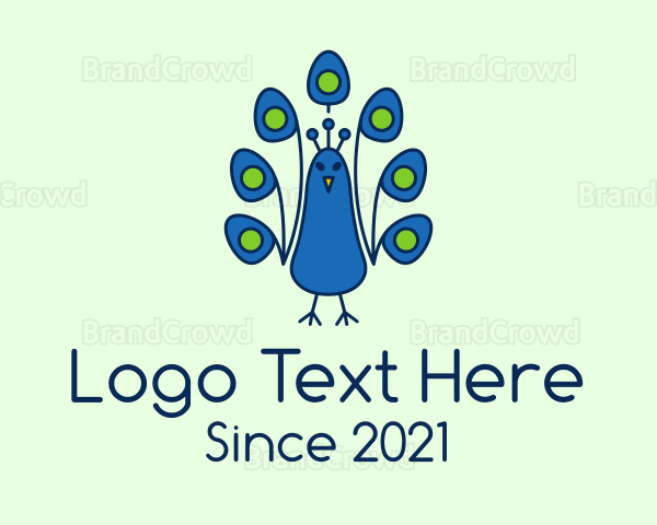 Wild Peacock Bird Logo