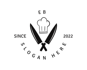 Eat - Food Chef Hat Restaurant logo design