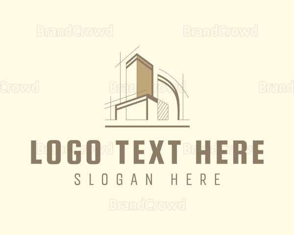 Construction Building Blueprint Logo