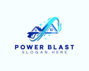 Housekeeping Power Wash Cleaner logo design