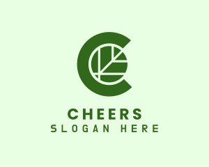 Green Herb Letter C Logo