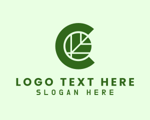 Organic Food - Green Herb Letter C logo design