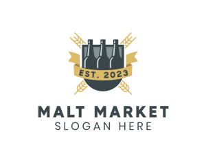 Malt - Beer Bottle Pub logo design