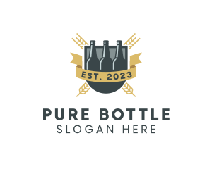 Bottle - Beer Bottle Pub logo design