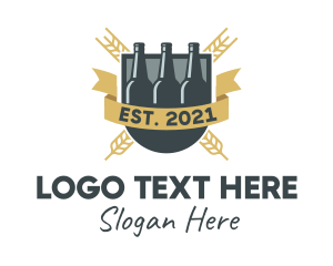 Lager - Beer Bottle Emblem logo design