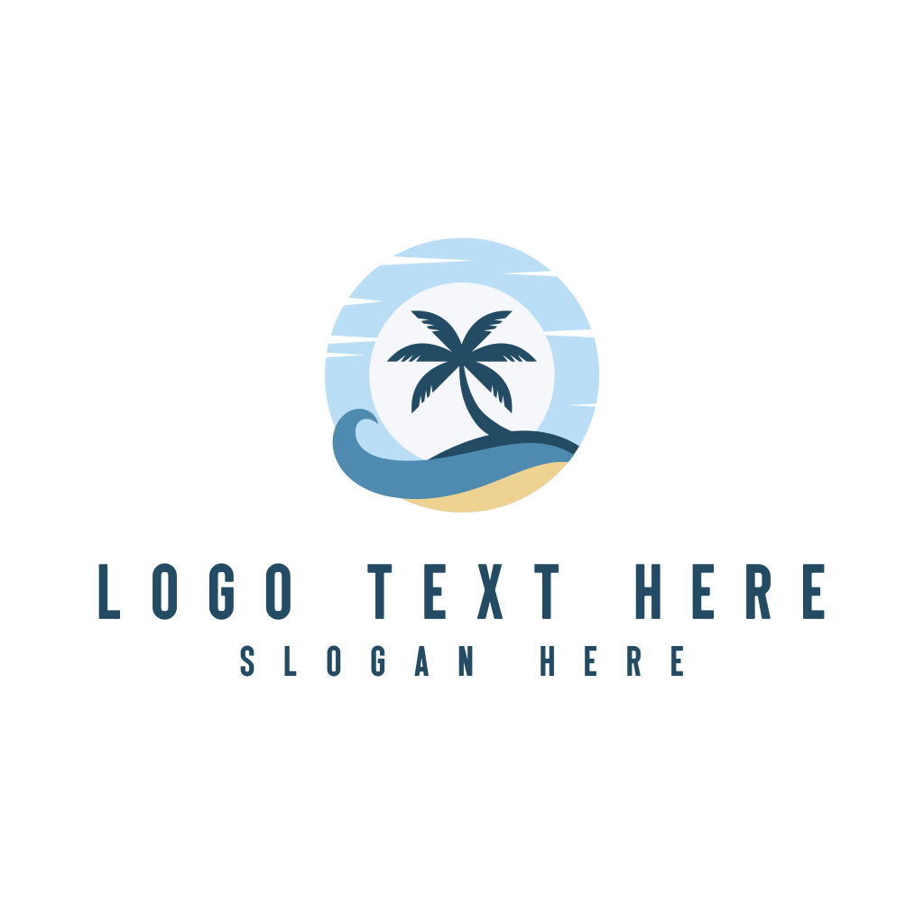 Palm Tree Island Wave Logo | BrandCrowd Logo Maker