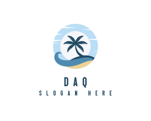 Wave - Palm Tree Island Wave logo design