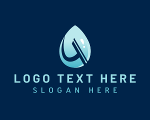 Aqua - Water Droplet Cleaning logo design