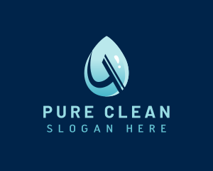 Water Droplet Cleaning logo design