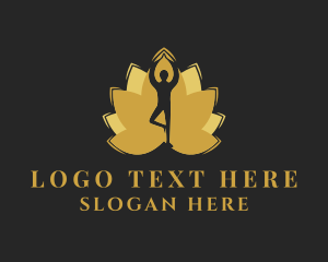 Yellow - Flower Yoga Meditation logo design