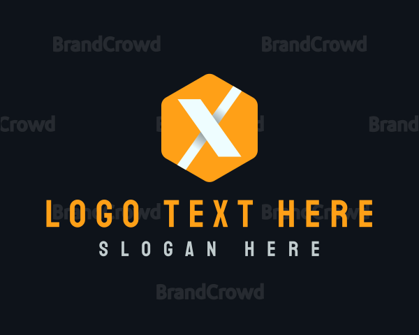 Geometric Hexagon Letter X Logo