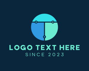 Data Tech Letter T logo design