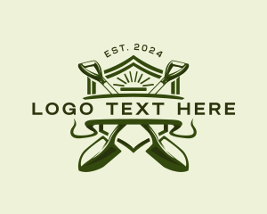 Emblem - Shovel Garden Landscaping logo design