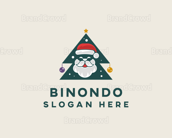 Christmas Santa Tree Logo