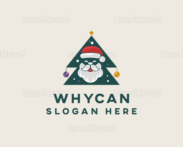 Christmas Santa Tree Logo