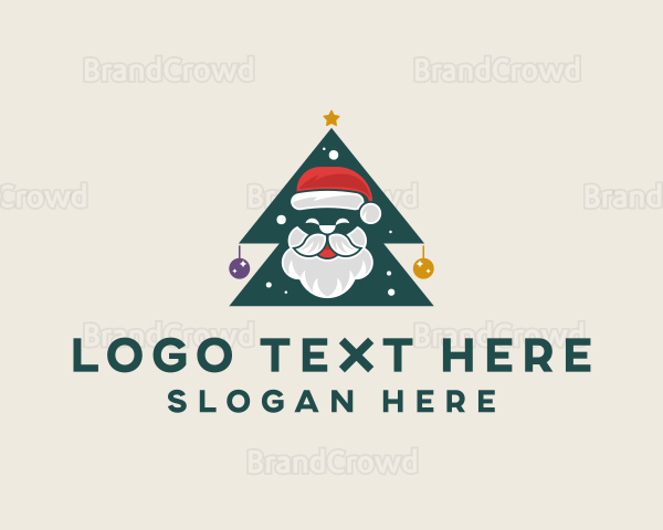 Christmas Santa Tree Logo