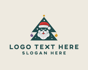 Winter - Christmas Santa Tree logo design