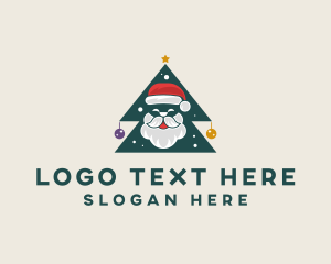 Pine - Christmas Santa Tree logo design