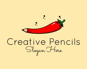 Chili Pepper Pencil  logo design