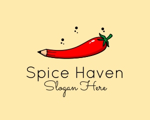 Chili Pepper Pencil  logo design