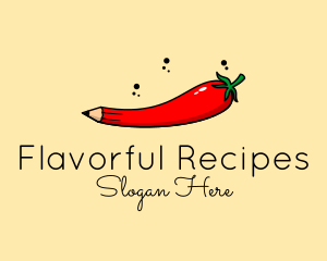 Cookbook - Chili Pepper Pencil logo design