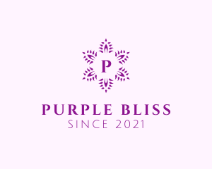 Purple Leaf Wreath logo design