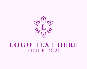 Flower Shop - Purple Leaf Wreath logo design