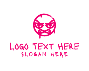 Mural - Angry Graffiti Emoji logo design