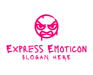 Emoticon - Angry Graffiti Emoji logo design
