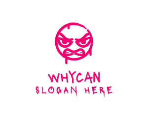 Facial Expression - Angry Graffiti Emoji logo design