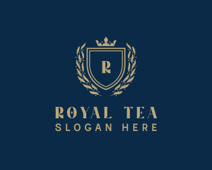 Royal Shield Ornamental Wreath logo design