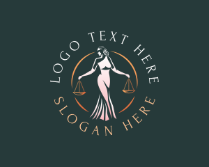 Notary - Female Law Scales logo design