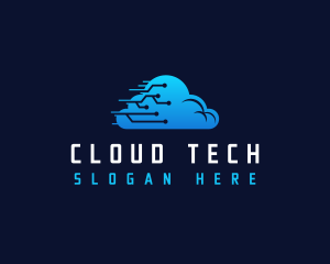 Cloud - Cloud Tech Circuit logo design