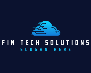 Cloud Tech Circuit logo design