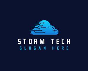 Cloud Tech Circuit logo design