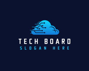 Cloud Tech Circuit logo design