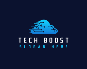 Cloud Tech Circuit logo design